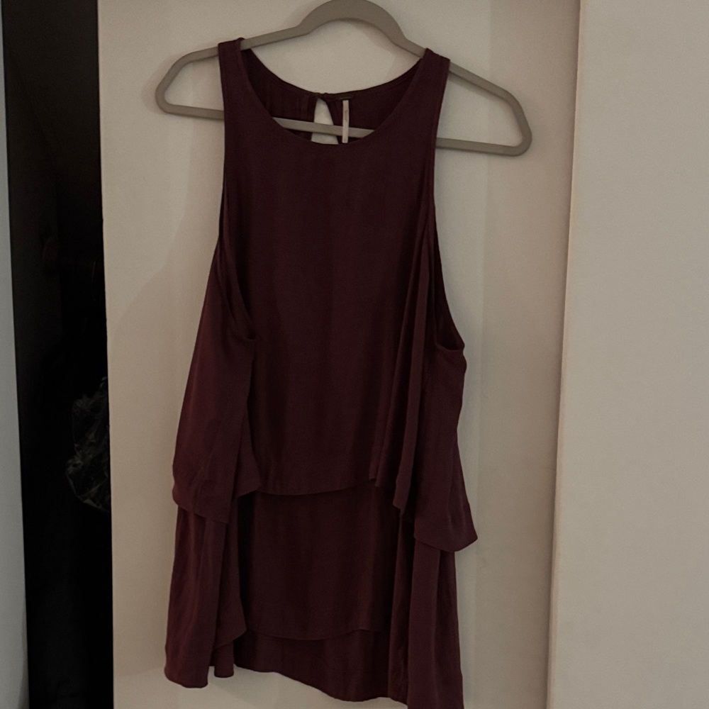 Free People Deep Burgundy Tank Top